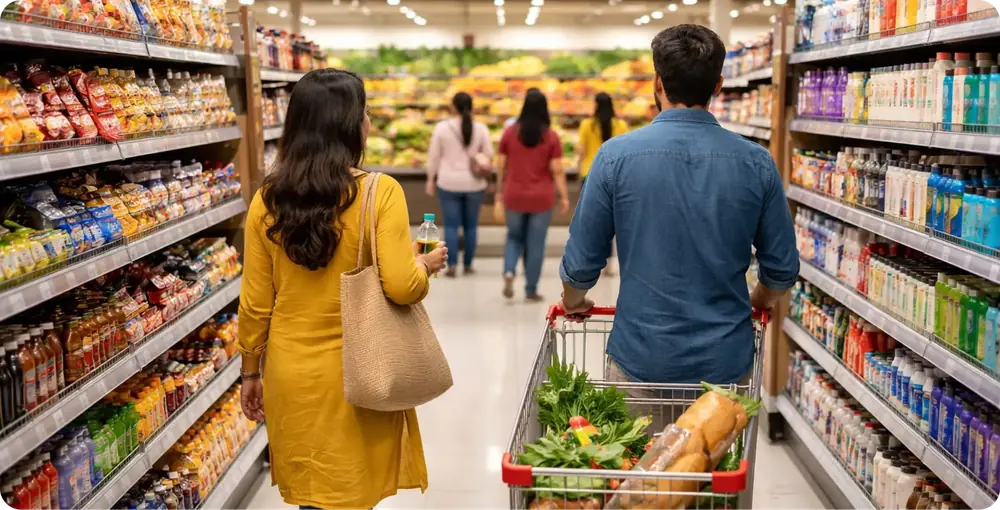 Consumers in store